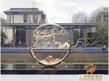 不銹鋼圓環(huán)樹雕塑